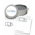 Stock LOGOpaperCLIPs in Tin (Semi Truck)